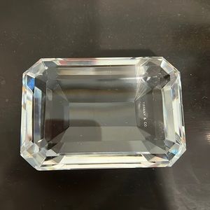 Clear crystal Tiffany & Co. Emerald cut paperweight
